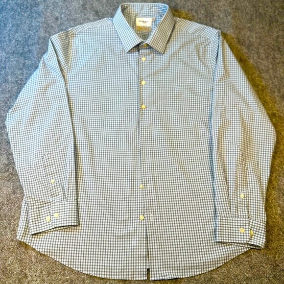 Goodfellow & Co Other - Goodfellow Co Mens Standard Fit Check Shirt Gray White Gingham Long Sleeve XXL
